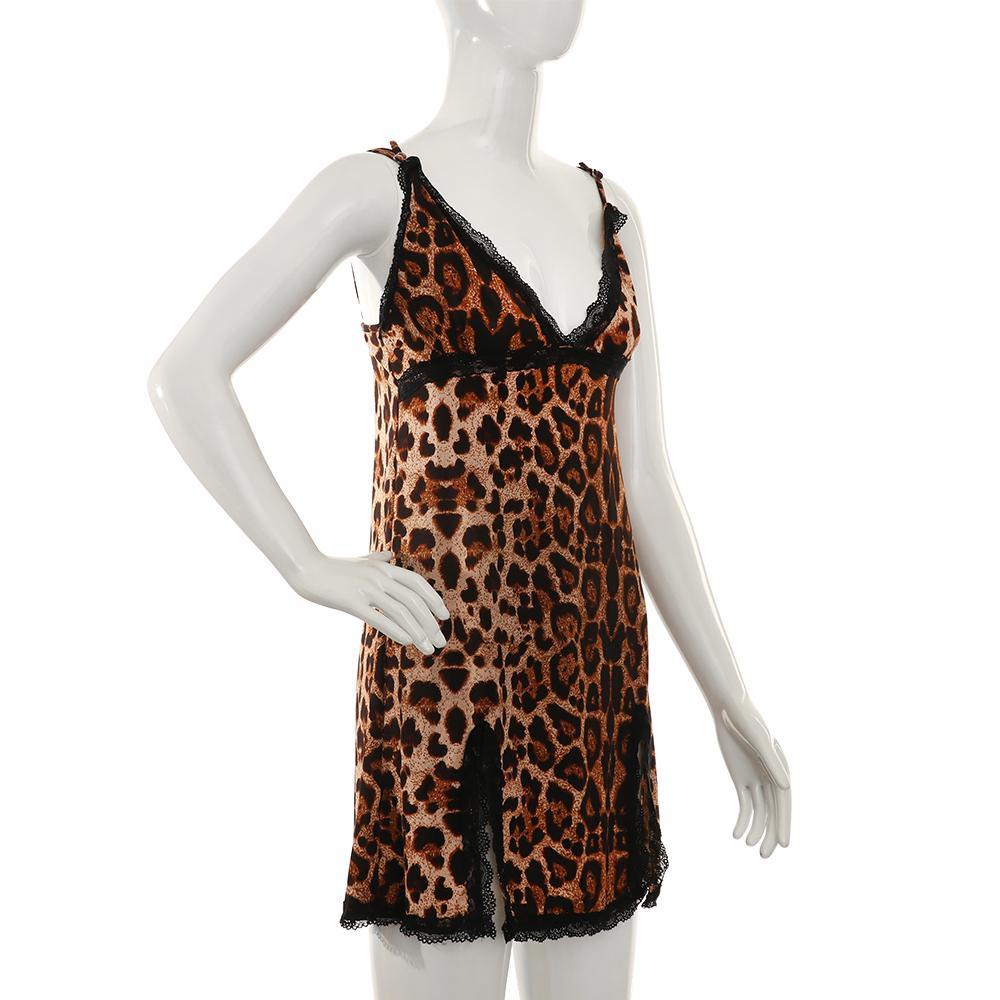 Bộ Đồ Lót Phối Ren Họa Tiết Da Báo Quyến Rũ Cho Nữ