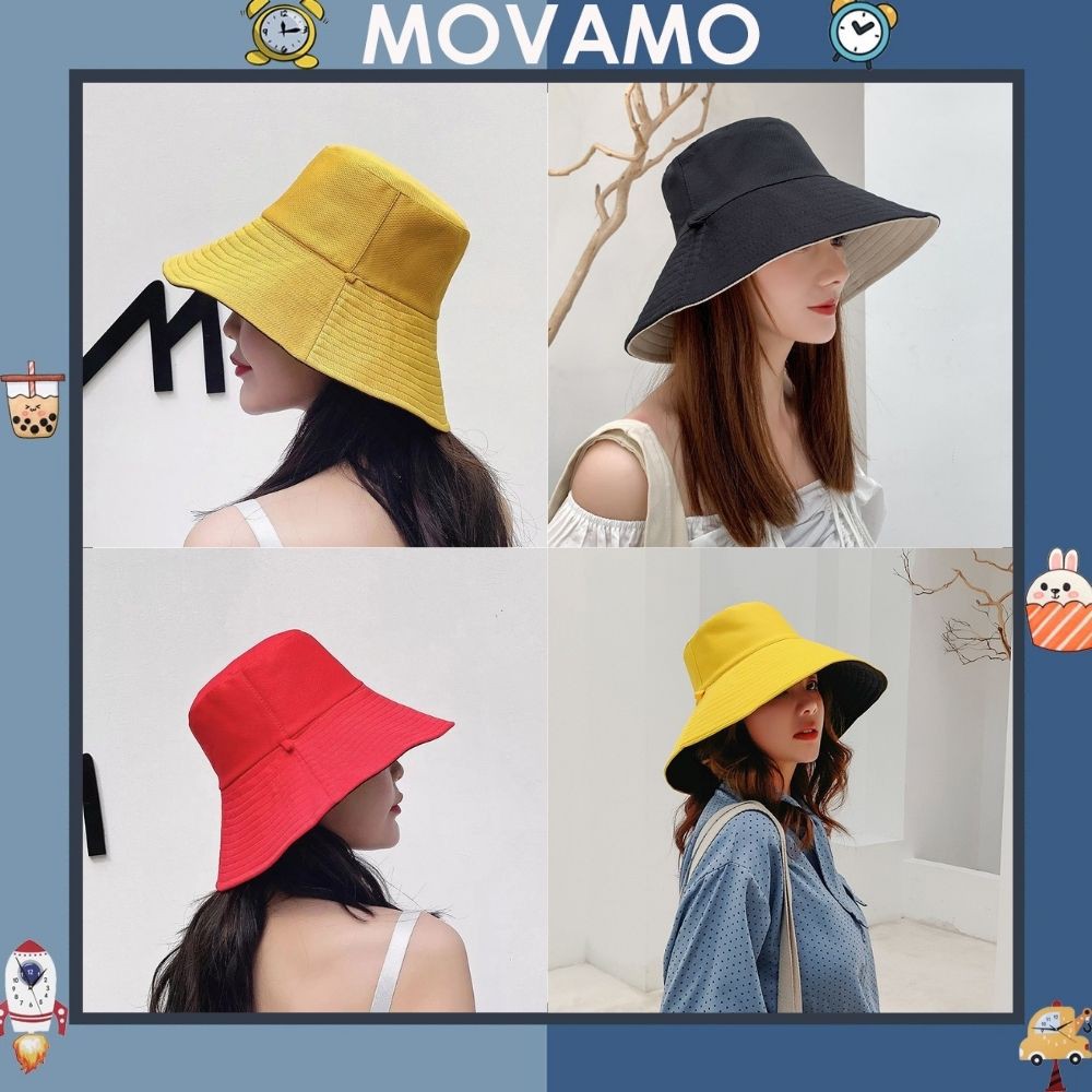 Mũ bucket đi biển rộng vành 2 nặt siêu xinh dành cho nữ MD04
