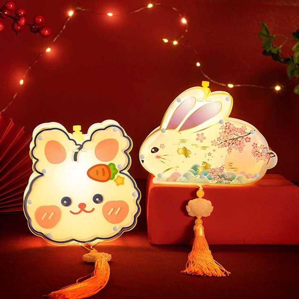 YIYU Lồng Đèn Acrylic Hình Mặt Trăng Phong Cách Trung Quốc Độc Đáo Trang Trí Nhà Cửa DIY