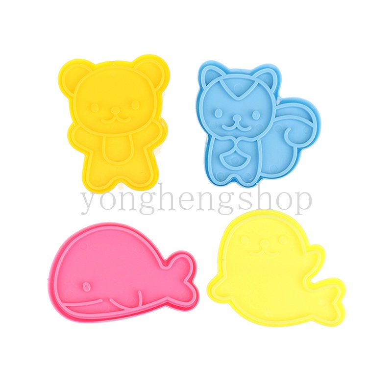 Set 4 Khuôn Cắt Bánh Quy Tạo Hình Động Vật Dễ Thương