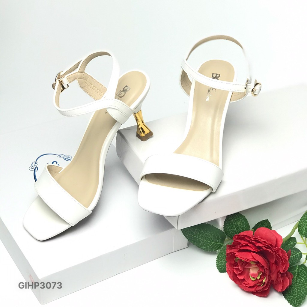 Sandal nữ BQ ❤️FREESHIP❤️ Giày sandal quai bóng gót xoắn mạ kim 7cm GIHP3073