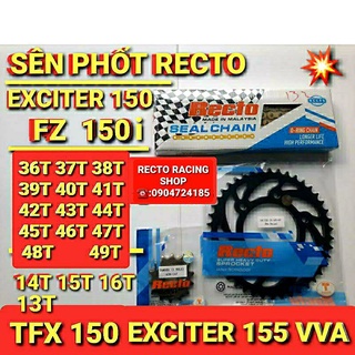 Nhông sên dĩa phốt cao su exciter 150/exciter 155 vva/fz 150i/tfx 150 sên vàng 36,37,38,39,40,41,42,43,44,45,46,47,48,49