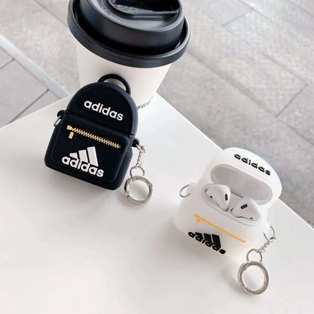 Vỏ Bảo Vệ Hộp Sạc Tai Nghe Airpods 1 2 pro Bằng Silicon Mềm Hình Chiếc Ba Lô Adidas Nhỏ Dễ Thương