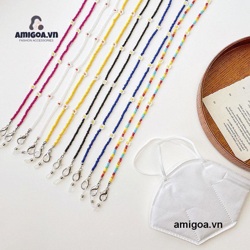 ✨✨Chuỗi Hạt Gạo Dệt Kim Và Hoa Nhỏ Đa Năng Làm Mặt Nạ Mắt Kính Cho Trẻ Em