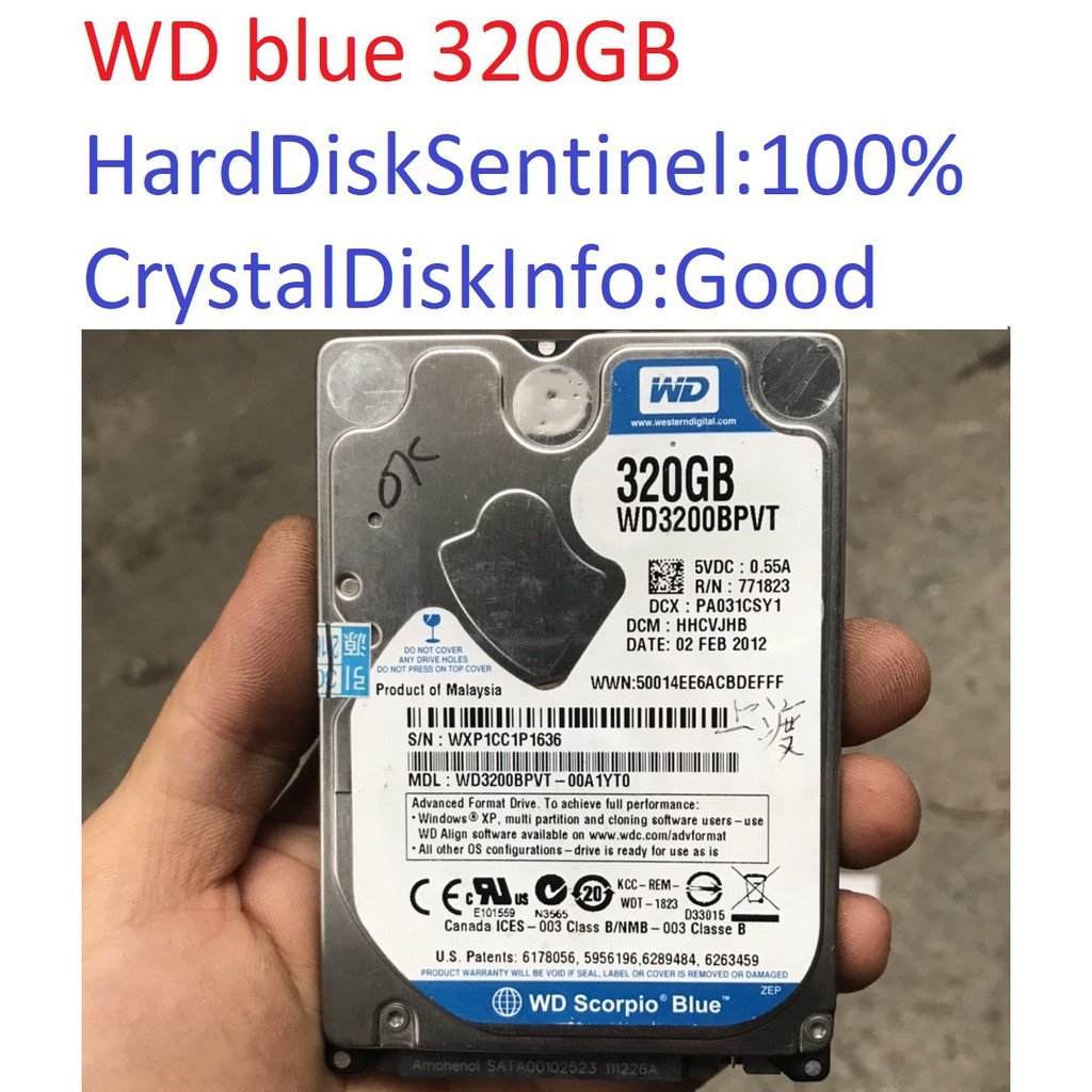 ổ cứng laptop 320gb wd blue western digital 2.5" inch 9mm hdd thin slim mỏng 100% Good,E5300