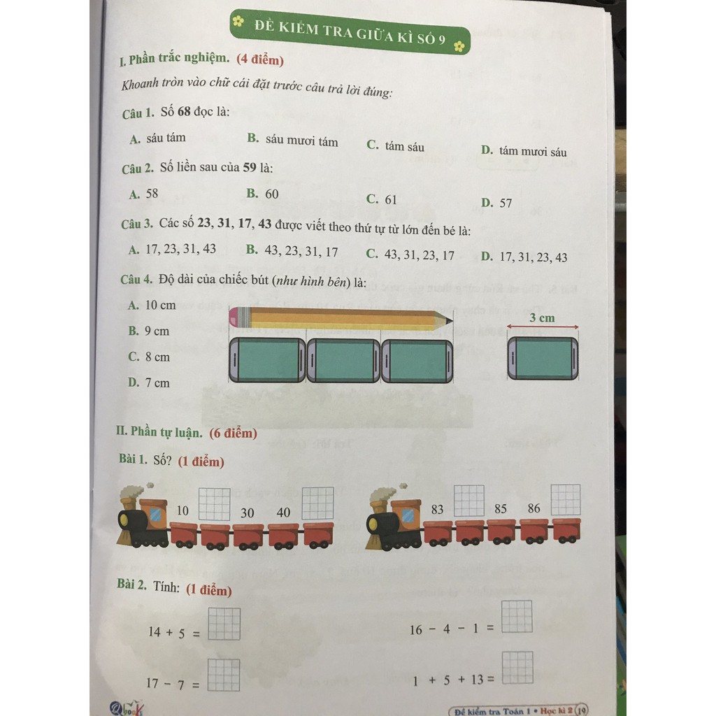 Sách - Combo Đề Kiểm Tra Toán 1 học kì 2 ( Cánh Diều ) + đề kiểm tra tiếng việt 1 học kỳ 2