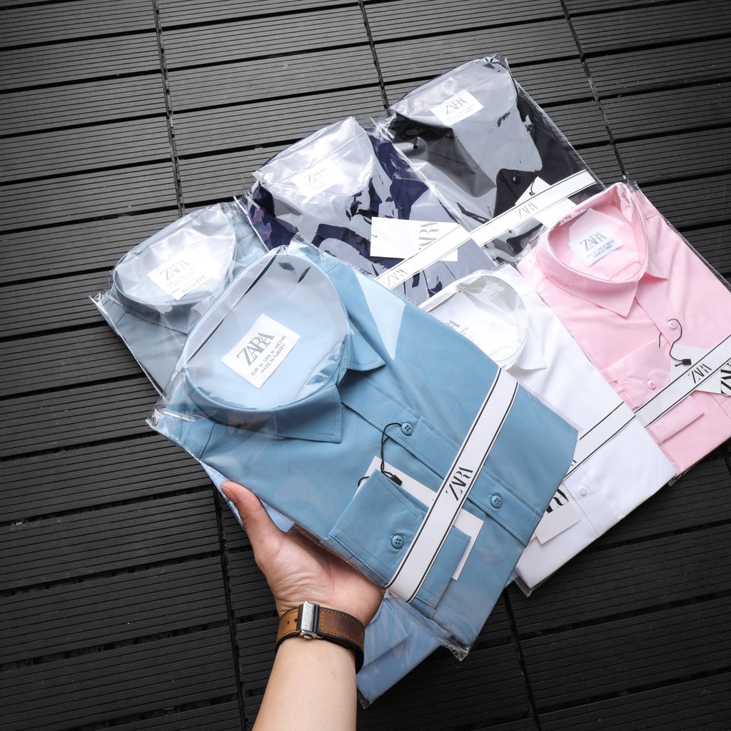Áo sơ mi nam dài tay ZARA BASIC TURKEY CAO CẤP DV vải lụa chống nhăn - ĐỈNH CAO SOÁI CA Hàng Xuất Xịn