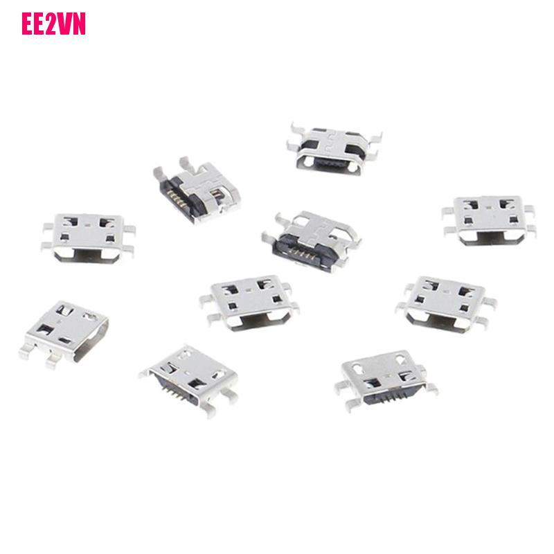 Set 10 Đầu Nối Cổng Type B Micro Usb 5 Pin Female