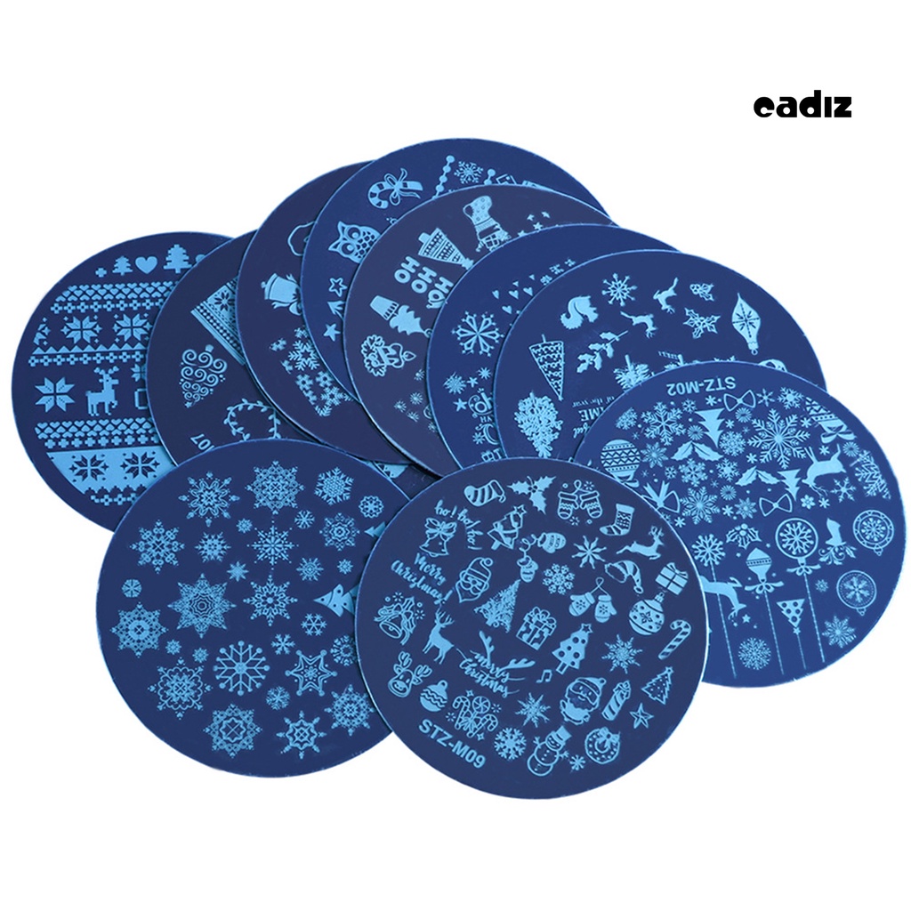 Set 5 Khuôn Tròn In Móng Nghệ Thuật Chủ Đề Giáng Sinh