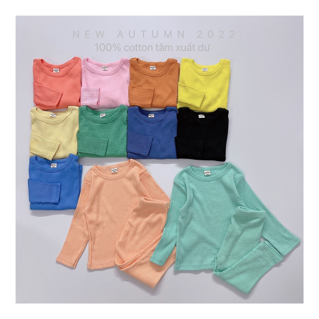 [10-22kg] Bộ dài tay bé gái thun borip xuất dư họa tiết siêu dễ thương, đồ bộ tay dài quần dài thu đông