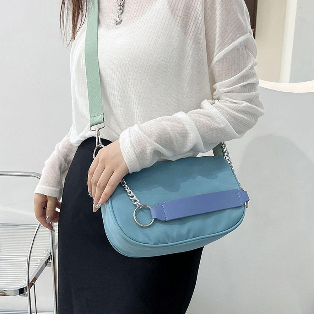 MIHAN1 Túi Đeo Chéo Bằng Nylon Màu Sắc Đơn Giản Cho Nữ