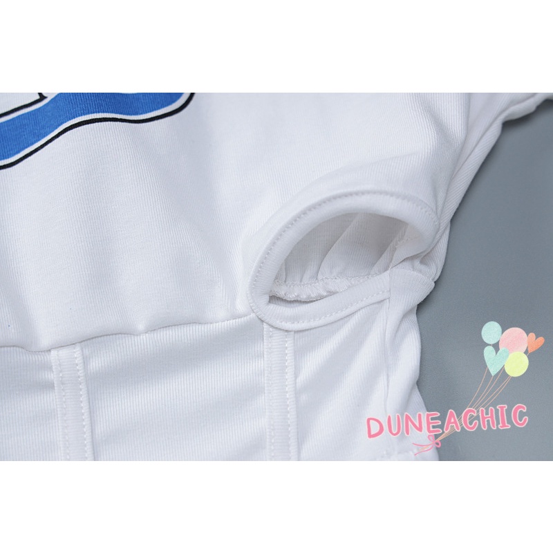 DUNEA Áo Thun Tay Ngắn Cổ Tròn Dáng Rộng In Chữ Thời Trang Cho Nữ