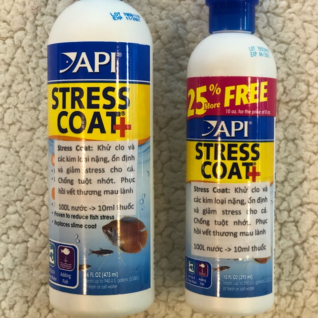 API STRESS COAT+ , Thần Dược cho cá cảnh. Giảm stress và khử kim loại nặng, phục hồi vết thương