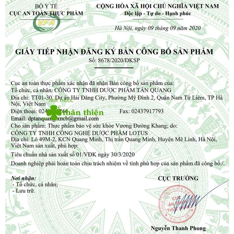 Vương Đường Khang - Hỗ trợ làm giảm đường huyết, giảm biến chúng tiểu đường ( có tem tích điểm )
