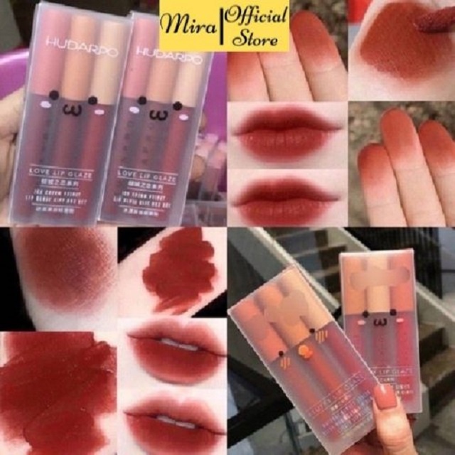 Set 3 Son môi Kem Lì, dưỡng môi Hudapro siêu xinh MiraaShop