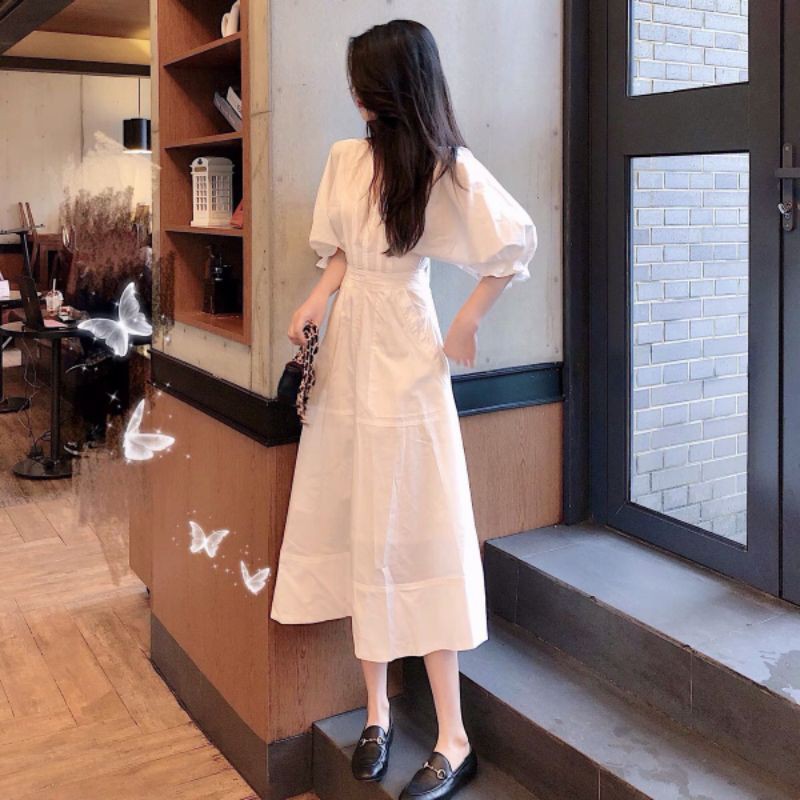 ĐẦM TRẮNG TIỂU THƯ DÁNG DÀI PHỐI TAY BỒNG SIÊU TIỂU THƯ NHA CÁC CE 😍😍😍😍