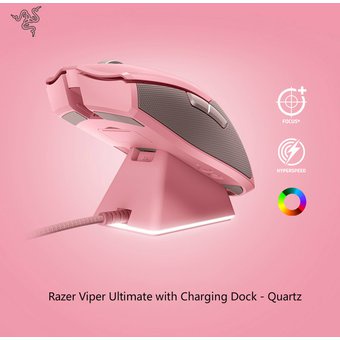 Chuột Razer Viper Ultimate with Charging Dock Quartz - Hàng Chính Hãng