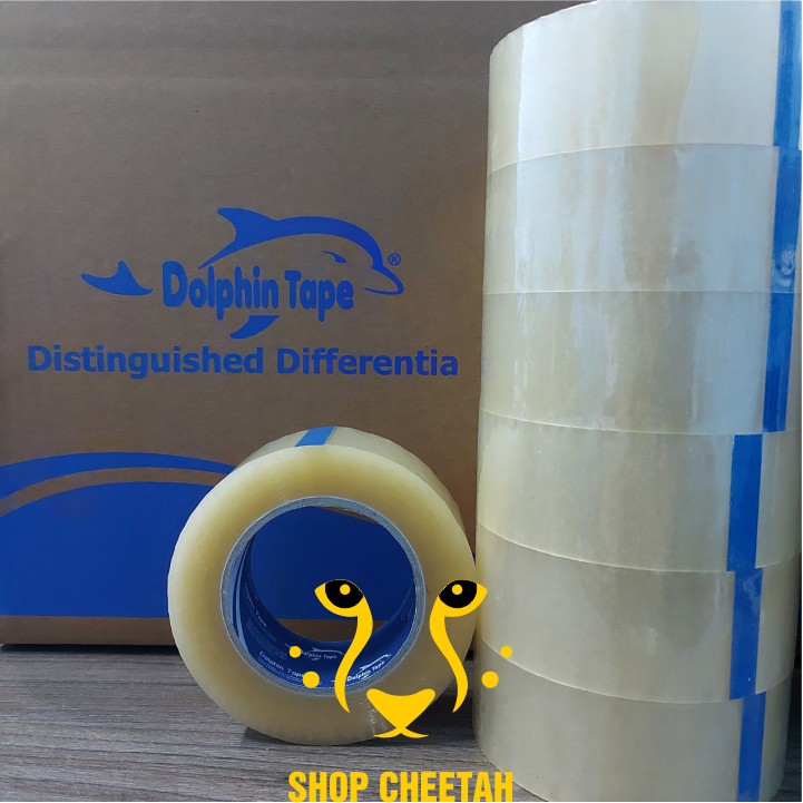 Block 6 cuộn băng dính OPP dài 150Y màu Trong – Băng dính Dolphin – Chuyên dùng cho đóng gói hàng hóa – Đóng thùng carto