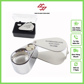 Kính lúp mini 30x móc khóa có đèn MG21007 đường kính 21mm ( Soi mạch, soi bản in...)