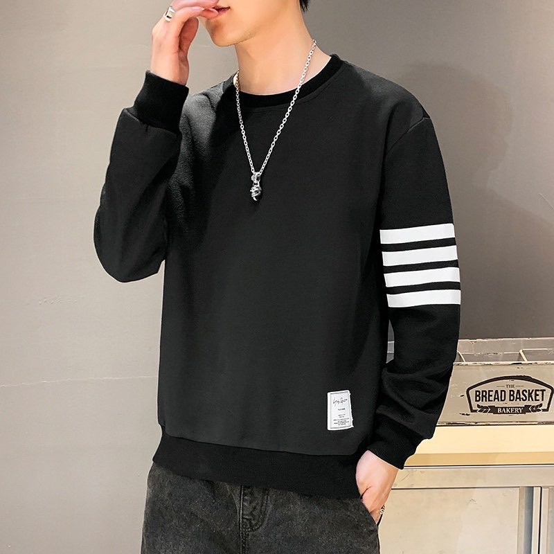 Áo Sweater nam nữ-Áo Fom rộng dáng Unisex chất liệu nỉ bông tay áo 4 sọc cao cấp