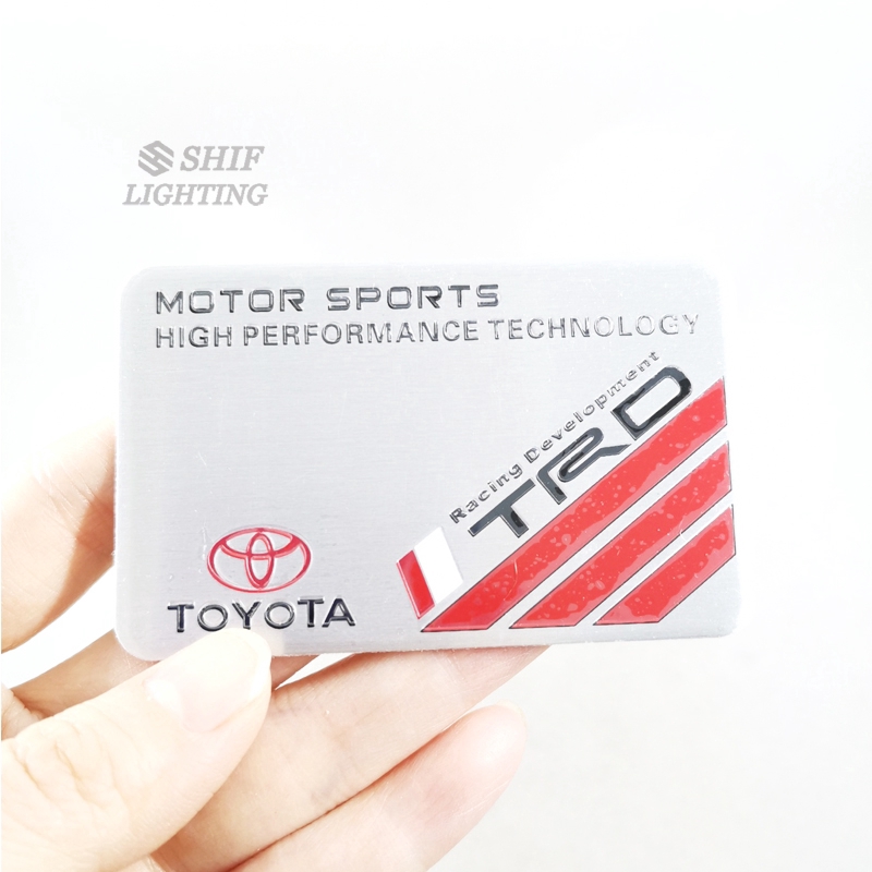 1 x Aluminum TRD MOTORSPORTS Logo Car Auto Decorative Emblem Badge Sticker Decal For TOYOTA