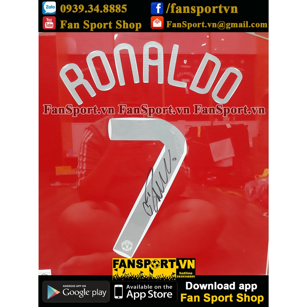 Khung áo có chữ ký Ronaldo 7 Manchester United 2007 2008 2009 COA shirt