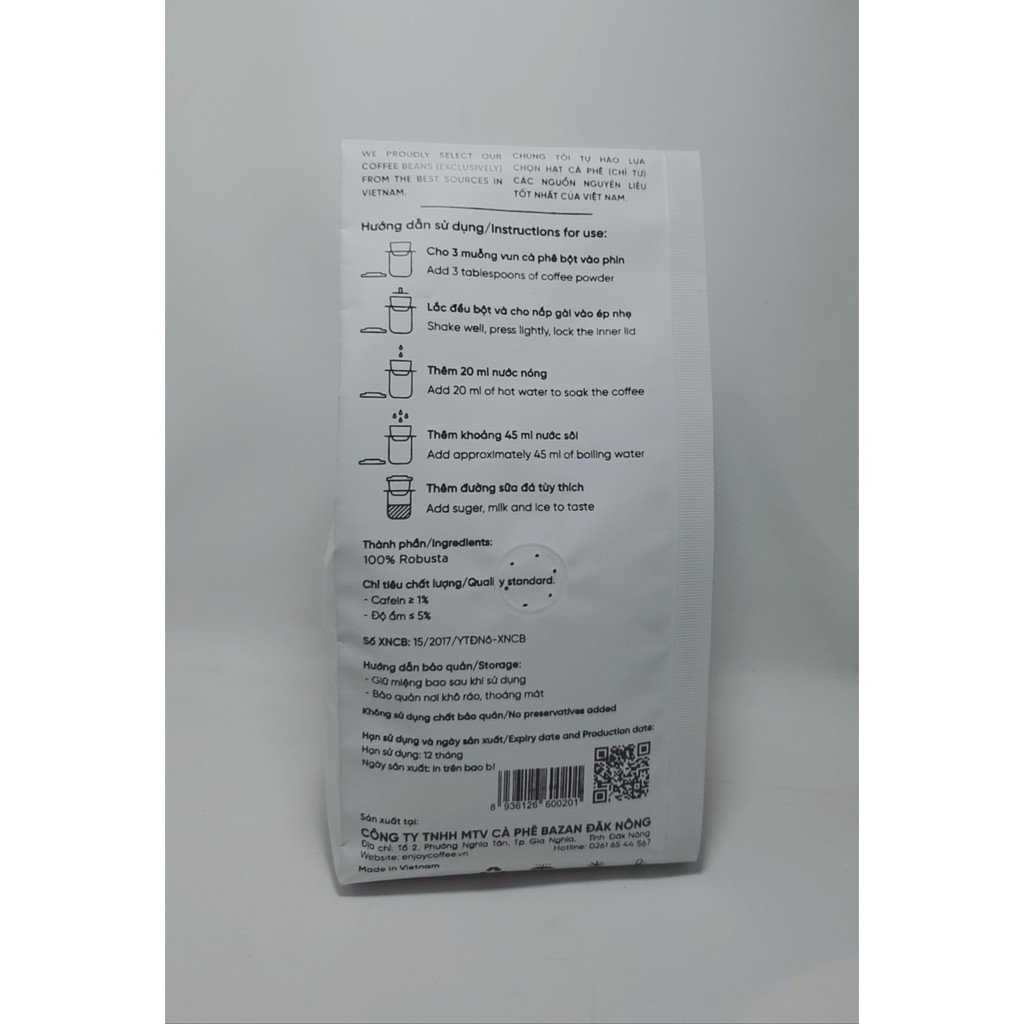 Cà phê nguyên chất rang mộc robusta honey enjoy coffee 500g - sạch từ nông trại | BigBuy360 - bigbuy360.vn