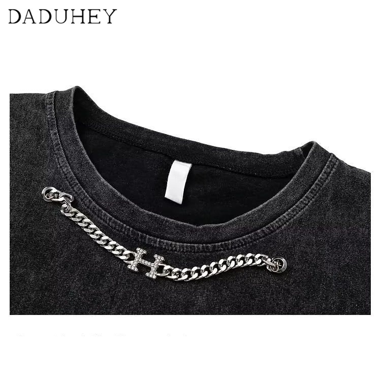 Áo thun ba lỗ Daduhey in chữ thập phong cách Mỹ thời trang mùa hè cho nam