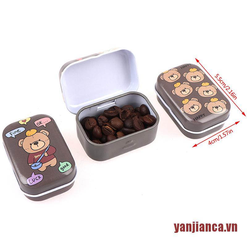 Yanca Hộp Thiếc Mini Đựng Trang Sức / Đồng Xu / Trang Sức Hình Gấu