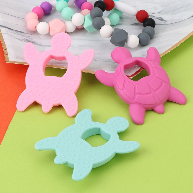 Set 2 Vòng Đeo Tay Silicone Hình Chú Rùa Đáng Yêu Cho Bé