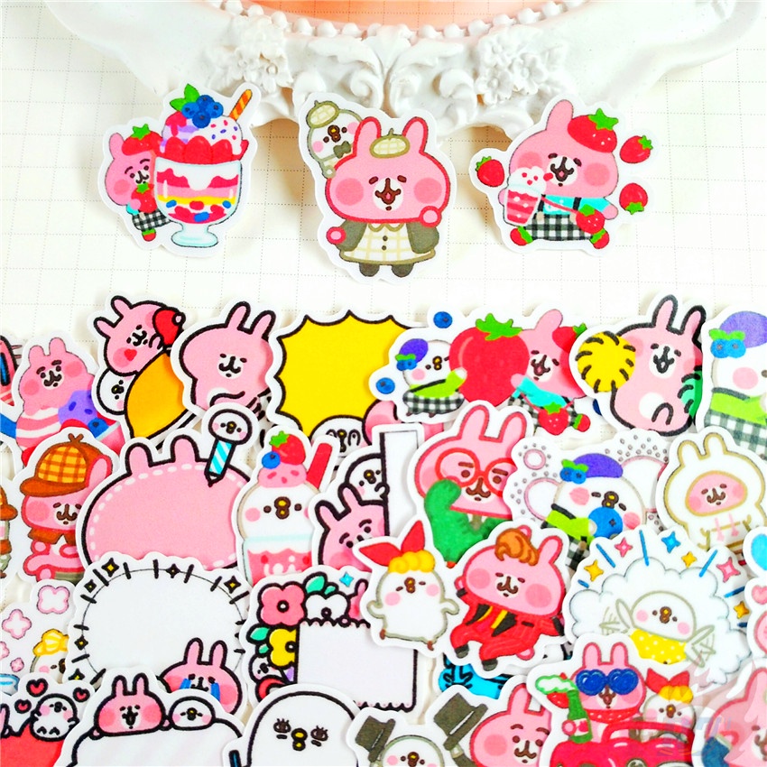 ★★★ Sticker Dán Trang Trí Nhật Ký Mini Kanahei Q-5 ★★★ 60 Miếng Dán Trang Trí Album Thời Trang