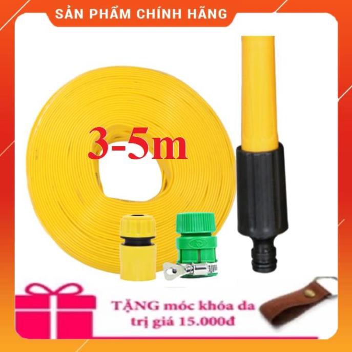 Bộ dây vòi xịt nước 🚿❤️FREESHIP🚛 ✔, tăng áp 3 lần, loại 3m, 5m 206622-5 cút sập,nối nhựa vàng+ 🎁 móc khoá