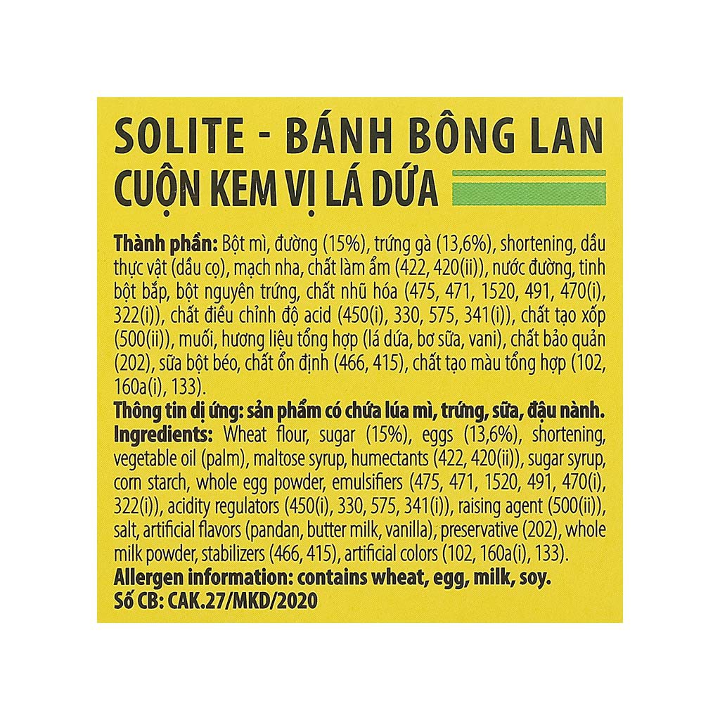 Bánh Solite Kinh Đô Cuộn Vị Dâu & Lá Dứa /Bơ sữa lá dứa Hộp 324g