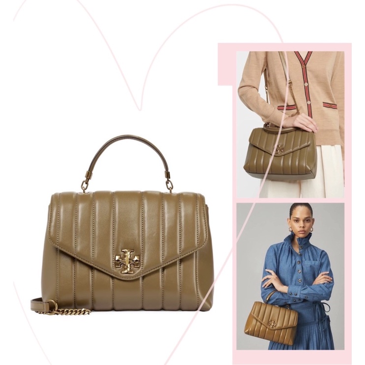 TNS-Túi xách tay thời trang chần kiểu Kira Torie top handle bag-chất da mềm cao cấp-màu nâu sesame sang chảnh