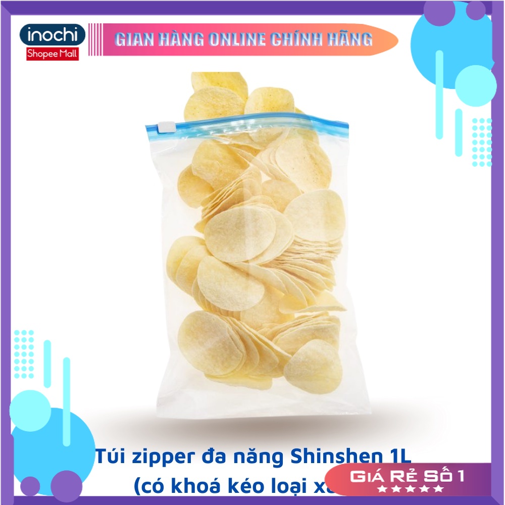 [bộ sưu tập] Túi zip đựng thực phẩm tái sử dụng nhật bản đa năng khóa kéo Shinshen 1L 3L zipper Inochi (1 hộp 20 túi)