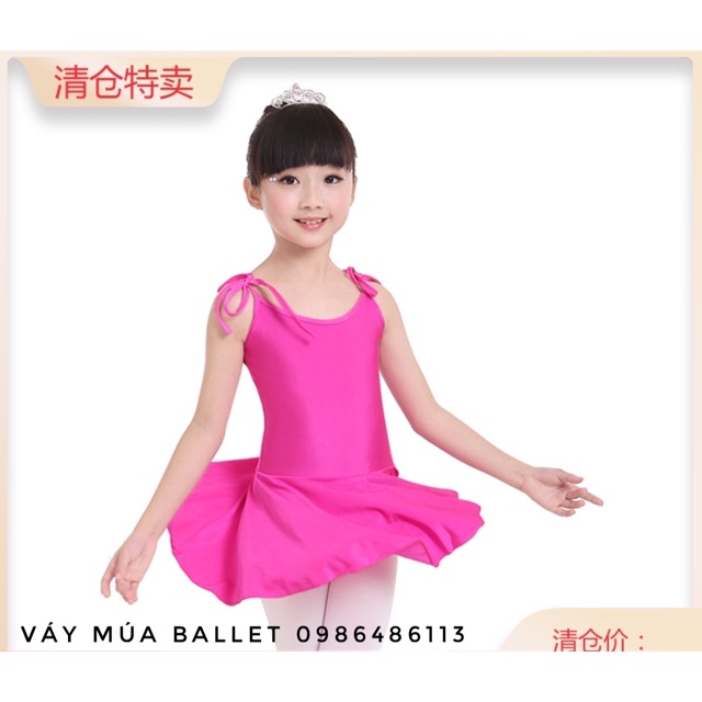 Váy tập múa ballet 2 dây (màu xanh, hồng)