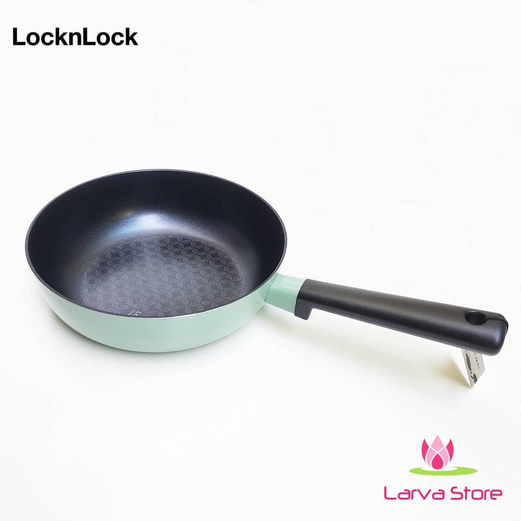Chảo Sâu Lòng Decor LocknLock LDE1245IH 24cm Lớp Chống Dính Cực Bền - Đáy Từ - Xanh Mint - Larva Store