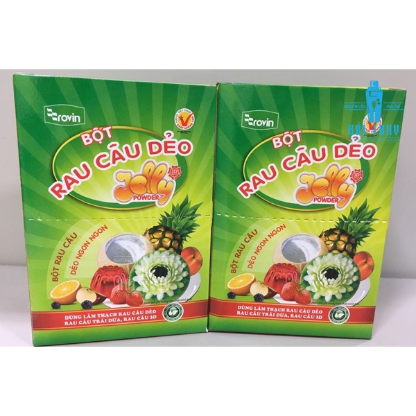 Bột Rau Câu Dẻo Rovin Jelly Hoàng Yến Hộp 12 Gói