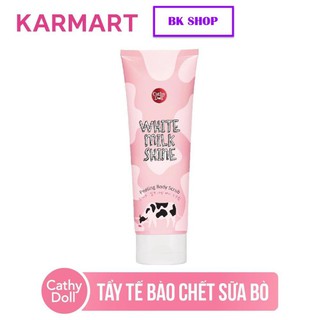 Tẩy tế bào chết toàn thân trắng da sữa bò Cathy Doll White Milk Shine Peeling Body Scrub 320ml