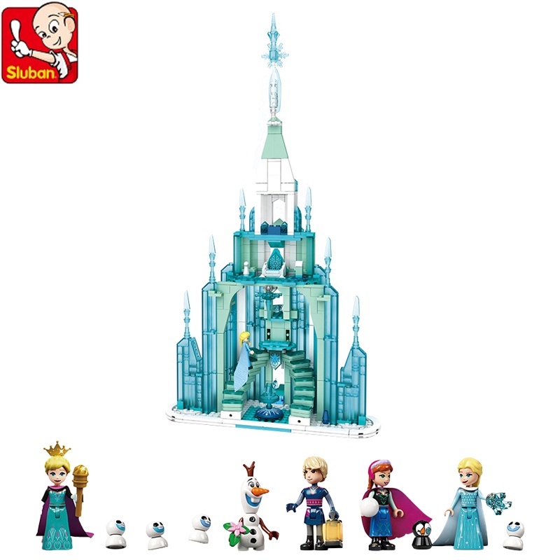 Bộ 786 mảnh đồ chơi lắp ráp Sluban 7179 mô hình lâu đài công chúa Frozen DIY làm quà tặng cho bé 48x26CM