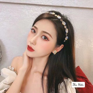Bờm tóc đính đá phong cách thời trang