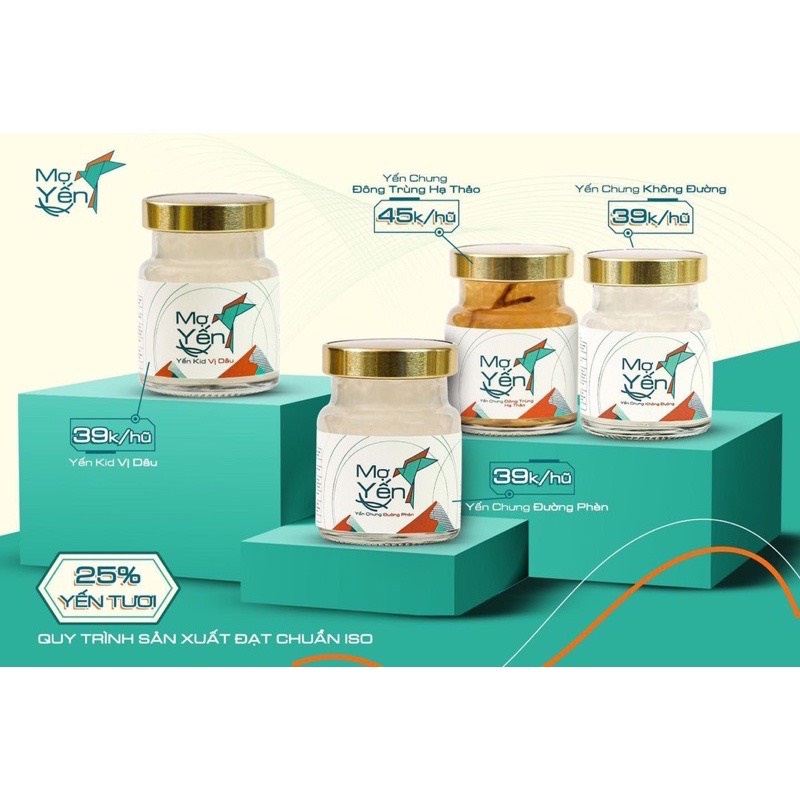 Combo 10 hủ Yến Thị - Chưng Hạt Chia - Hàm lượng 12gr Yến Tươi Chưng Sẵn Hũ 70ml