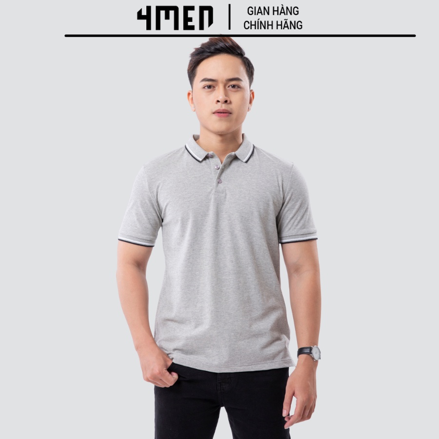 Áo thun polo nam đẹp 4MEN PO840 có cổ trụ bẻ vải cá sấu cotton | BigBuy360 - bigbuy360.vn