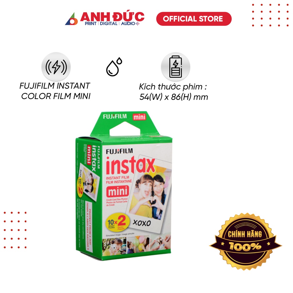 Phim máy ảnh Fujifilm Instax ColorFilm Mini 20 tấm, 10 tấm - Hàng chính hãng