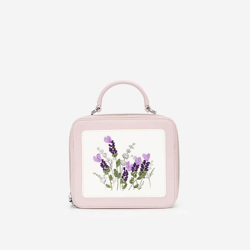 Túi Hộp Thêu Hoa Lavender - SAT 0259