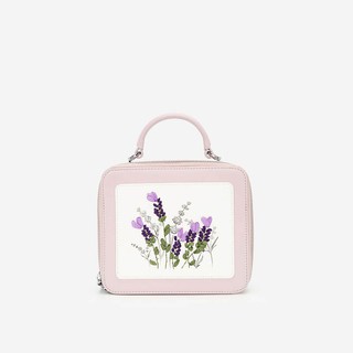 Túi hộp thêu hoa lavender - sat 0259