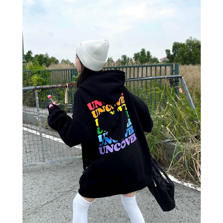 Áo Hoodie Nỉ Pe Nón 2 Lớp Chống Nắng, Áo Khoác Uncover Tuổi Teen