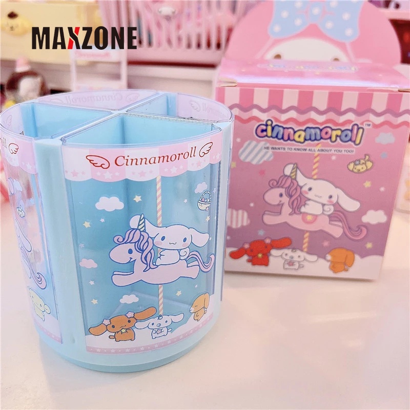 Maxzone Mới Sanrioed Dream Trojan Cinnamoroll My Melody Giá Đỡ Bút Trang Điểm Nhiều Ngăn Để Bàn Cho Nữ