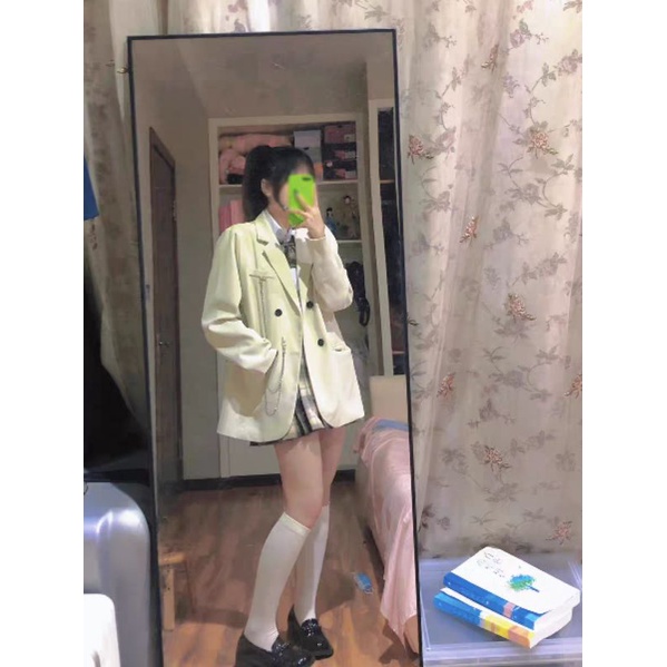 Áo khoác Blazer kèm xích 2 hàng cúc cực kì sành điệu video thật