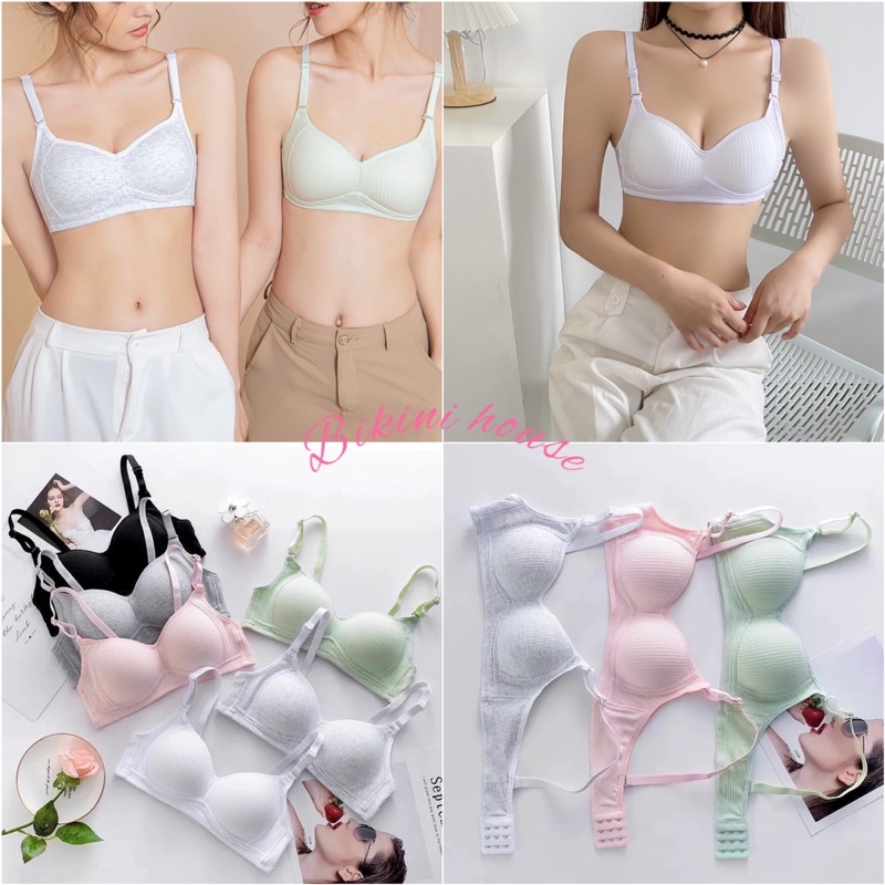 Áo Lót Nữ Cotton Cao Cấp Không Gọng Mỏng Nâng Ngực Dành Cho Nữ Sinh 138